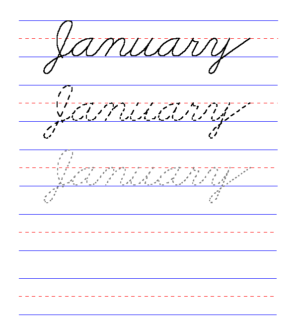 Handwriting for Kids - Cursive - January