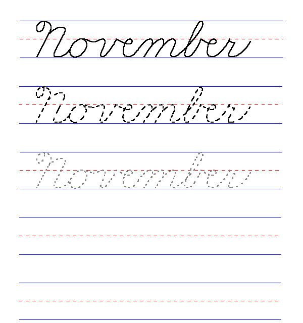 Handwriting for Kids - Cursive - November