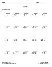 Division 3 Math Worksheet (sample)