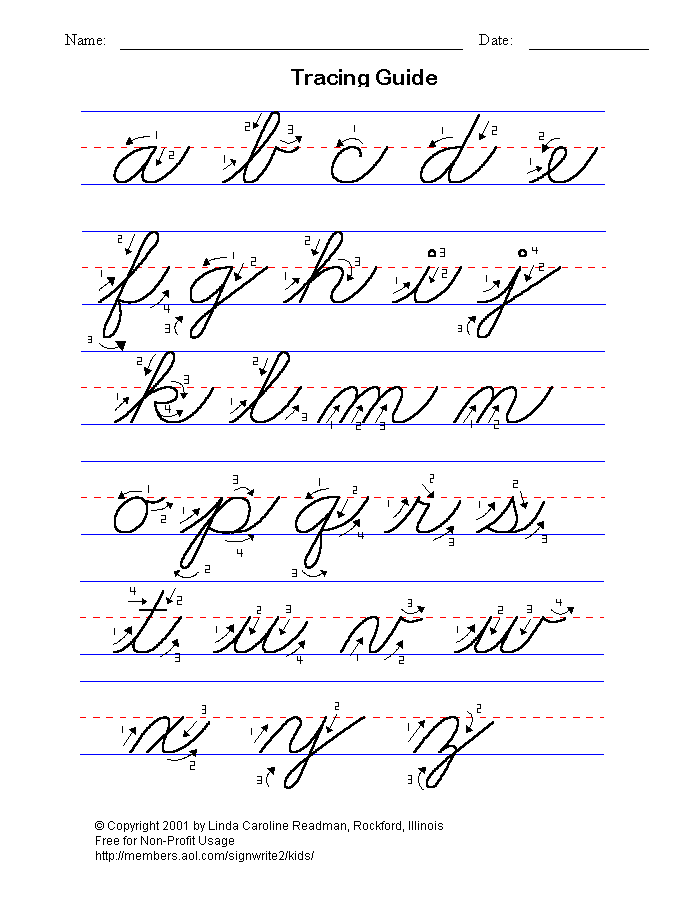 Basic Handwriting for Kids - Cursive - Alphabets and Numbers