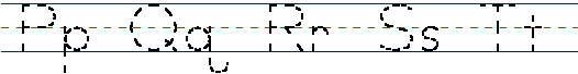 Manuscript Alphabets P Q R S T