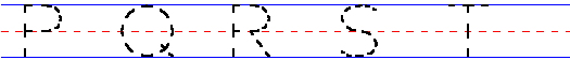 Manuscript alphabets P Q R S T