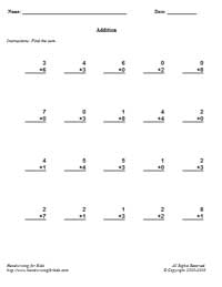 Math - Addition 3 Worksheet (vertical)